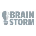 Brain storm logo, simple gray style Royalty Free Stock Photo