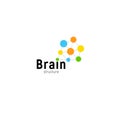 Brain storming business vector isolated logo template. Colorful creative mind logotype connected points. Dots simple