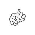 Brain, stroke line icon