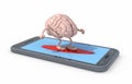 Brain that surfing on smartphone screen