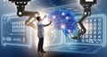 The brain surgery done by robotic arm Royalty Free Stock Photo