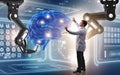 Brain surgery done by robotic arm Royalty Free Stock Photo