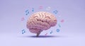 Music therapy brain health benefits cognitive function brainwave entrainment Royalty Free Stock Photo