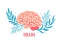 Brain. Symbol of mind and intellect. Human organ and anatomy.