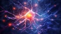 Brain synapse neuron glowing connections illustration