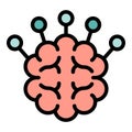 Brain target icon flat