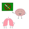 The brain teaches not to smoke more to the lungs