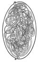 Brain-teaser oval shape labyrinth