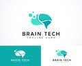 brain tech logo creative education smart tech science design creative technology