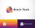 brain tech logo creative system connect design concept Royalty Free Stock Photo