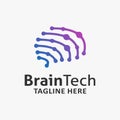 Brain tech logo design