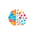 Brain technology logo design template.