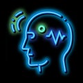 Brain Telepathic Control neon glow icon illustration Royalty Free Stock Photo