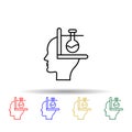 Brain, test tube multi color style icon. Simple thin line, outline of creative thinking icons for ui and ux, website or