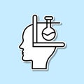 Brain, test tube sticker icon. Simple thin line, outline vector of Creative thinking icons for ui and ux, website or mobile