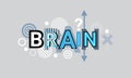 Brain Thinking Creative Word Over Abstract Geometric Shapes Background Web Banner