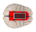 Brain with time bomb 3d rendering Royalty Free Stock Photo