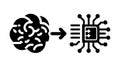 Brain to Chip: Artificial Intelligence and Machine Learning, vector design Generative AI Royalty Free Stock Photo