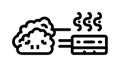 Brain to Cloud Computing: Neural Data Storage Processing Icon, vector design Generative AI Royalty Free Stock Photo