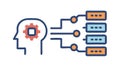 Brain to Data Server Connection, AI, Machine Learning, Cognitive Computing, vector design Generative AI Royalty Free Stock Photo