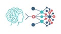 Brain to Network Connection, Mind-Data Interface, vector design Generative AI Royalty Free Stock Photo