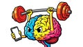 Brain Training Cartoon Mental Exercise, Smart Technology Royalty Free Stock Photo