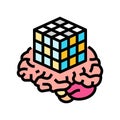 brain training game color icon vector illustration Royalty Free Stock Photo