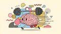Brain Training Strong Brain Lifting Weights Illustration Royalty Free Stock Photo