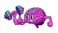 Brain Training Strong Brain Lifting Weights, Synth Wave Royalty Free Stock Photo