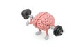 Brain Training Strong Mind Lifting Weights, Mental Workout Royalty Free Stock Photo