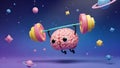 Brain Training Strong Mind Lifting Weights in Space Royalty Free Stock Photo