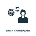 Brain Transplant flat icon. Colored element sign from transplantation collection. Flat Brain Transplant icon sign for