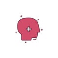 brain treatment user icon vector desige