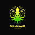 brain Tree concept logo. modern, gradient, flat, combination and simple style Royalty Free Stock Photo