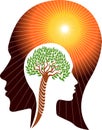 Brain tree logo Royalty Free Stock Photo