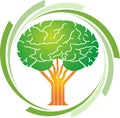 Brain tree logo Royalty Free Stock Photo