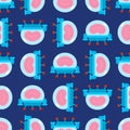 Brain ufo pattern seamless. Smart alien background . vector texture