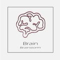 Brain vector icon eps 10. Brainstorm simple isolated outline illustration Royalty Free Stock Photo