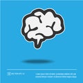 Brain vector icon eps 10. Simple isolated illustration Royalty Free Stock Photo