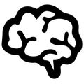 Brain vector icon eps 10. Simple isolated illustration Royalty Free Stock Photo