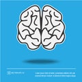 Brain vector icon eps 10. Simple isolated illustration Royalty Free Stock Photo