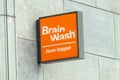 Brain Wash hairdresser shop sign, BrainWash is the largest hairdressing chain in the Netherlands.