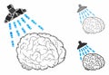 Brain washing Mosaic Icon of Rugged Parts