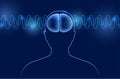 Brain wave 3D Royalty Free Stock Photo