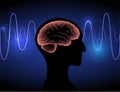 Brain wave 3D Royalty Free Stock Photo