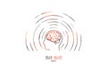 Brain waves concept. Hand drawn isolated vector.