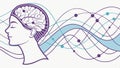 Brain , waves design, mental activity , thought process art vector design Generative AI Royalty Free Stock Photo