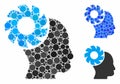 Brain wheel Composition Icon of Round Dots