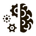 brain work mechanical gears icon Vector Glyph Illustration Royalty Free Stock Photo