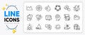 Brain working, Yoga and Freezing line icons. For web app. Vector